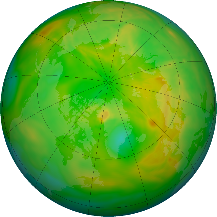 Arctic ozone map for 08 June 2009
